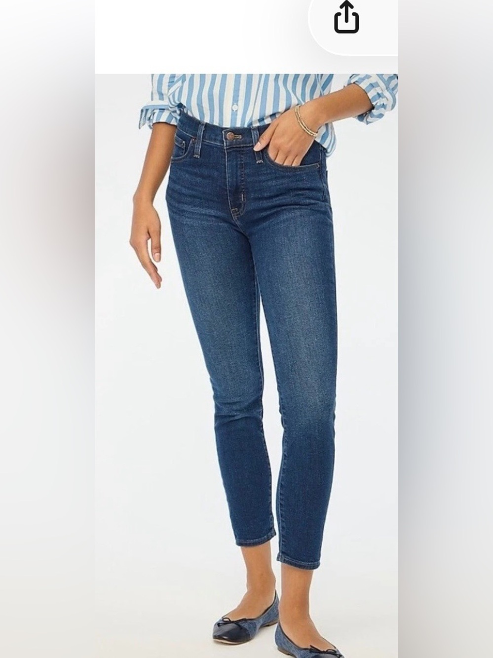 J.Crew 9" Mid-Rise Skinny Jean in Signature Stretch Jeans Blue Waist 28